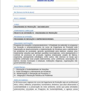 Projeto de extensao IV engenharia da produção